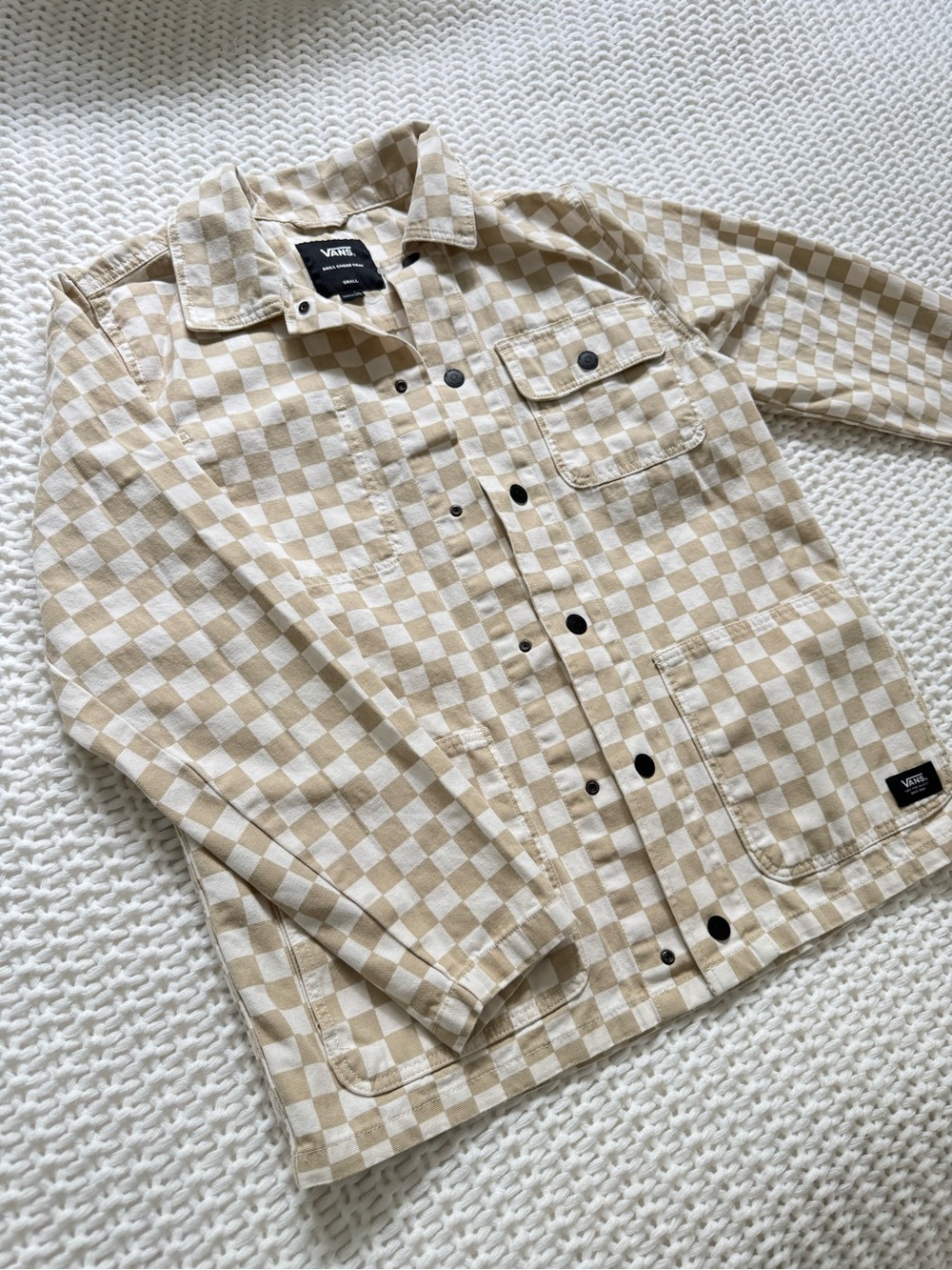 Vans Beige & White Checkerboard Jean Jacket